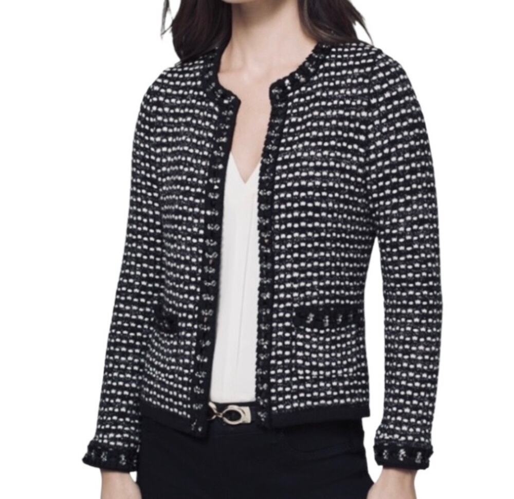 WHITE HOUSE BLACK MARKET Rhinestone Embellished Cardigan Sweater $149 Size XL